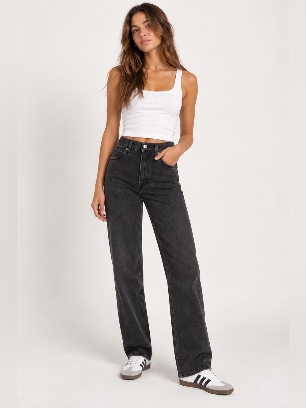 Abercrombie & Fitch The ’90s Straight Ultra High Rise Jeans 29 8S Black Wash